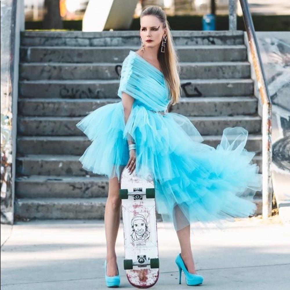 Teal tulle skirt